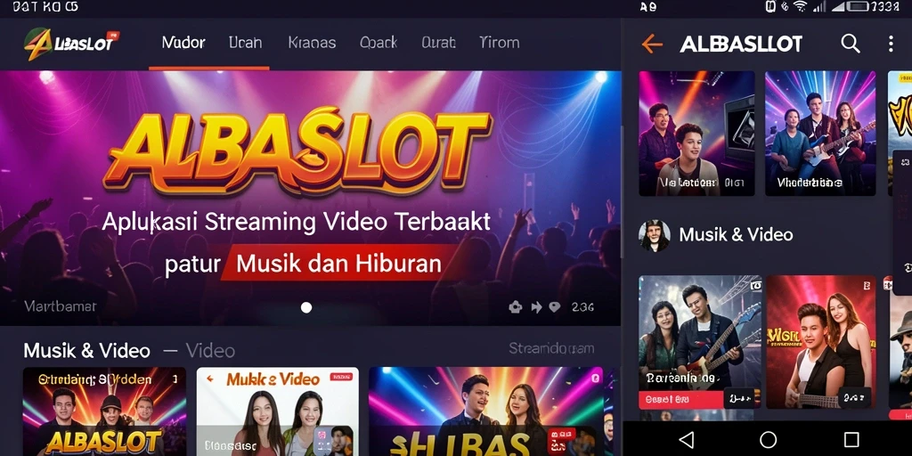 Tampilan antarmuka aplikasi ALBASLOT untuk streaming video yang menarik.