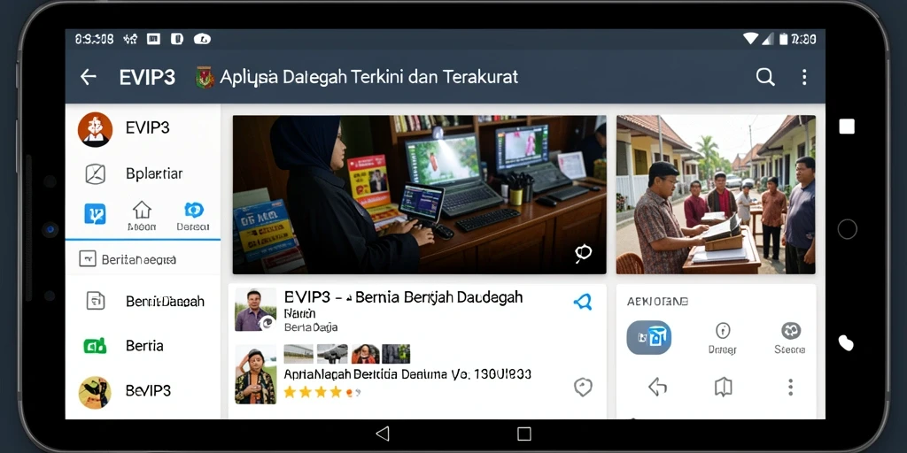 Tampilan antarmuka EVIP3 yang sederhana dan informatif.
