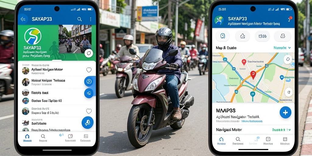 Tampilan antarmuka pengguna SAYAP33 untuk navigasi motor yang jelas dan informatif.
