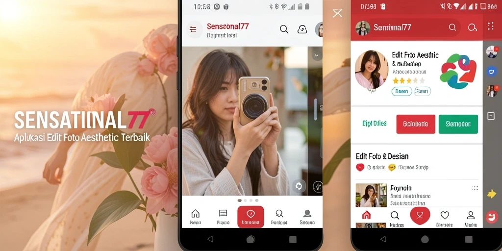 Antarmuka intuitif SENSATIONAL77 untuk edit foto aesthetic.