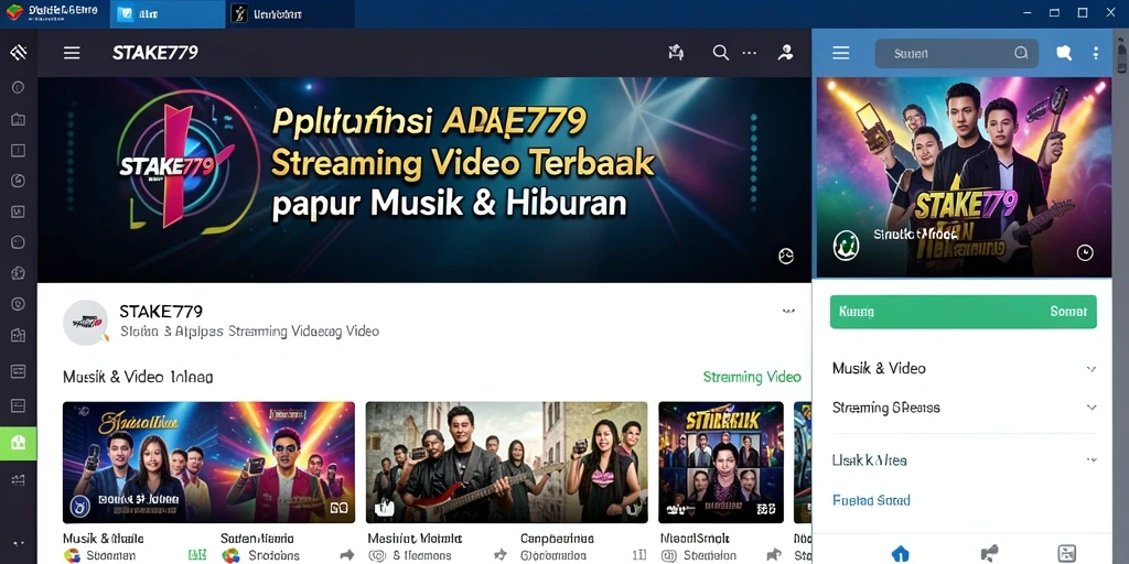 Tampilan antarmuka STAKE779 yang menarik dan fungsional untuk streaming video.